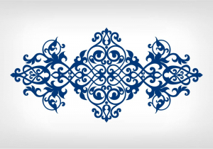 وکتور طرح گلدار سرمه ای با پس زمینه سفید